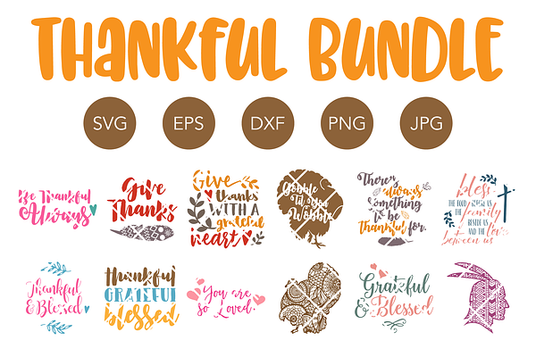 Download Thanksgiving Svg Bundle For Cricut Pre Designed Illustrator Graphics Creative Market 3D SVG Files Ideas | SVG, Paper Crafts, SVG File