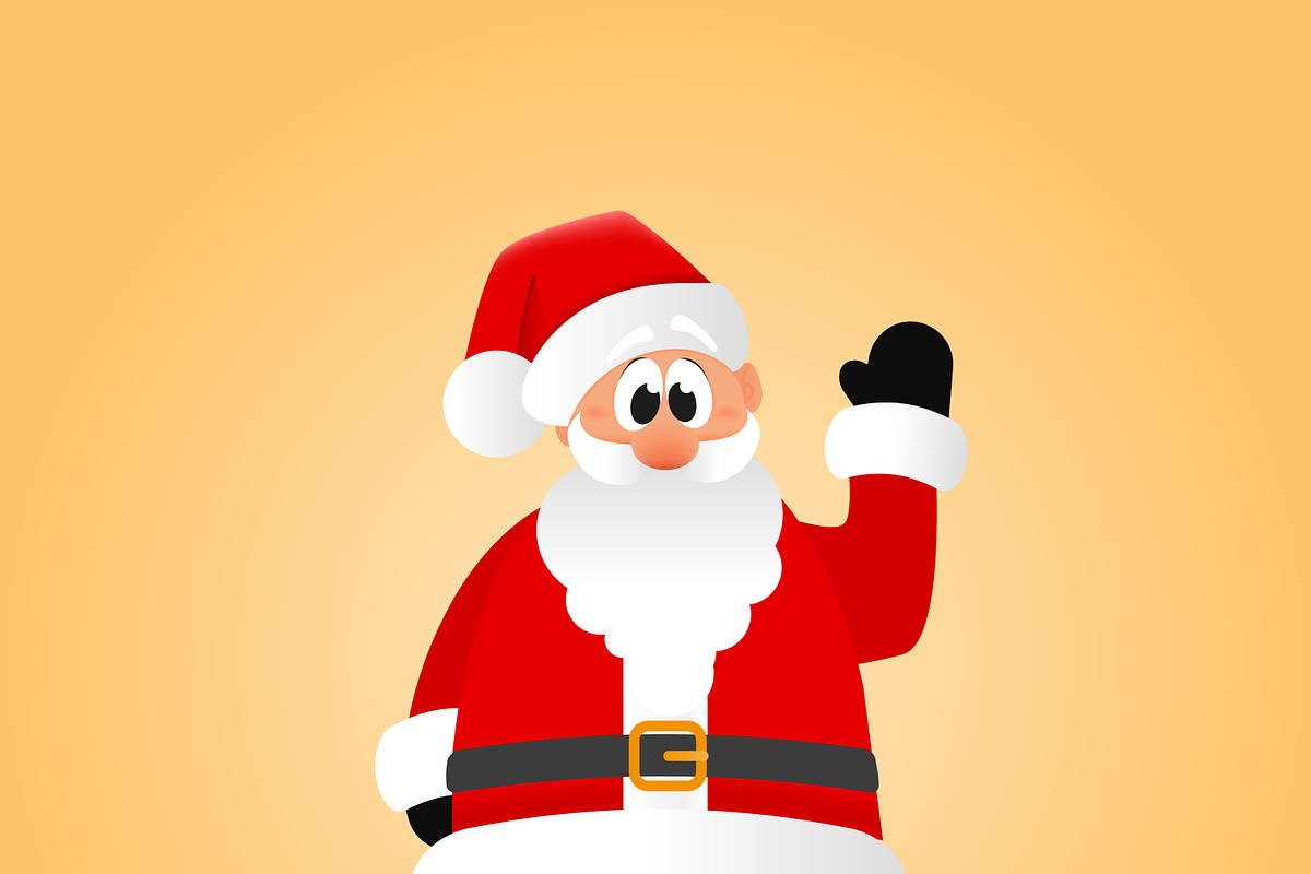 Christmas set of Santa Claus vector illustrations. | Pre-Designed