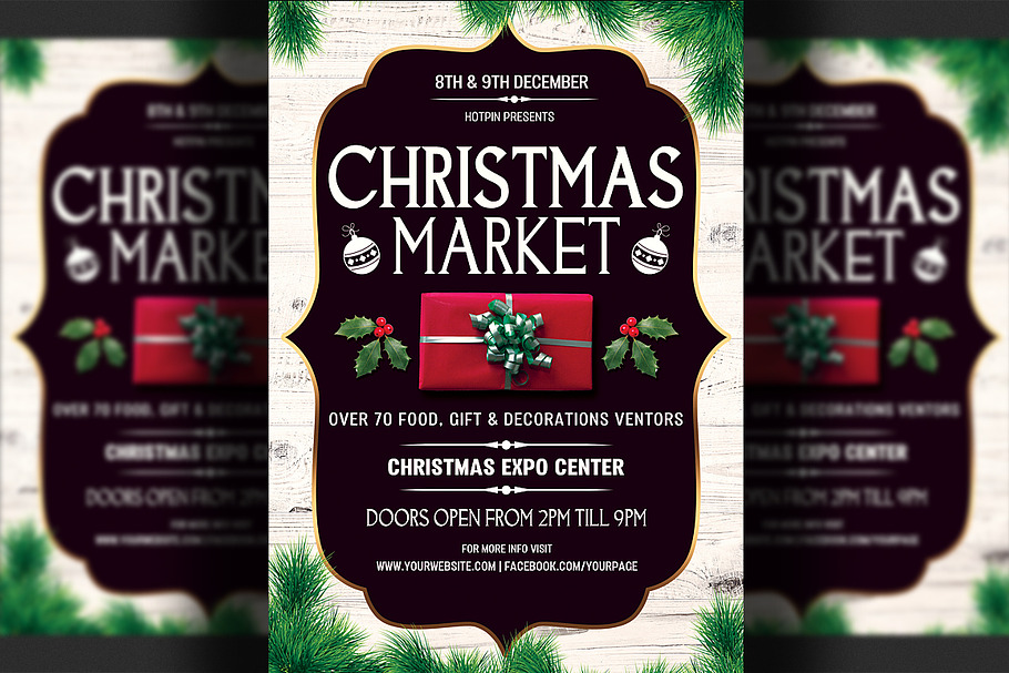 Christmas Market Flyer Template | Creative Photoshop Templates ...