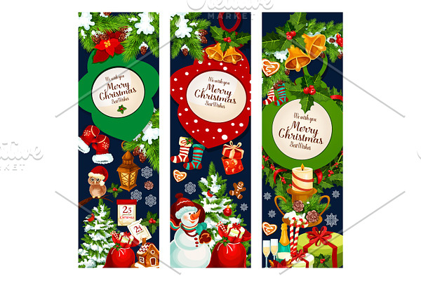 Christmas Winter Holiday Season Vector Greetings Pre Designed