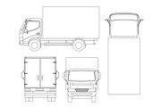 Cargo Truck transportation on outline. Fast delivery or logistic ...