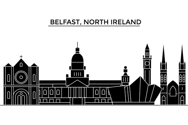 Belfast, North Ireland architecture vector city skyline, travel ...