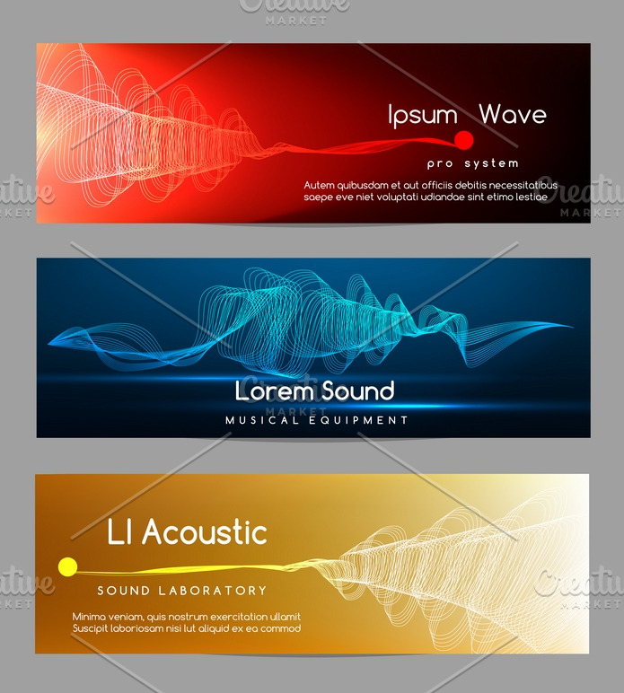 Sound wave banners | Pre-Designed Illustrator Graphics ~ Creative Market