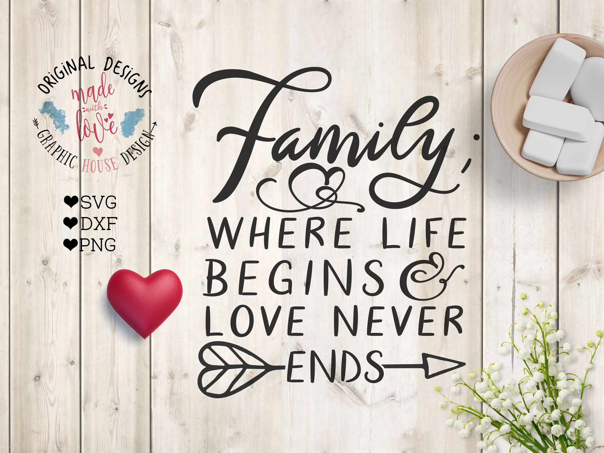 Family where life begins Cut File | Decorative Illustrations ~ Creative ...