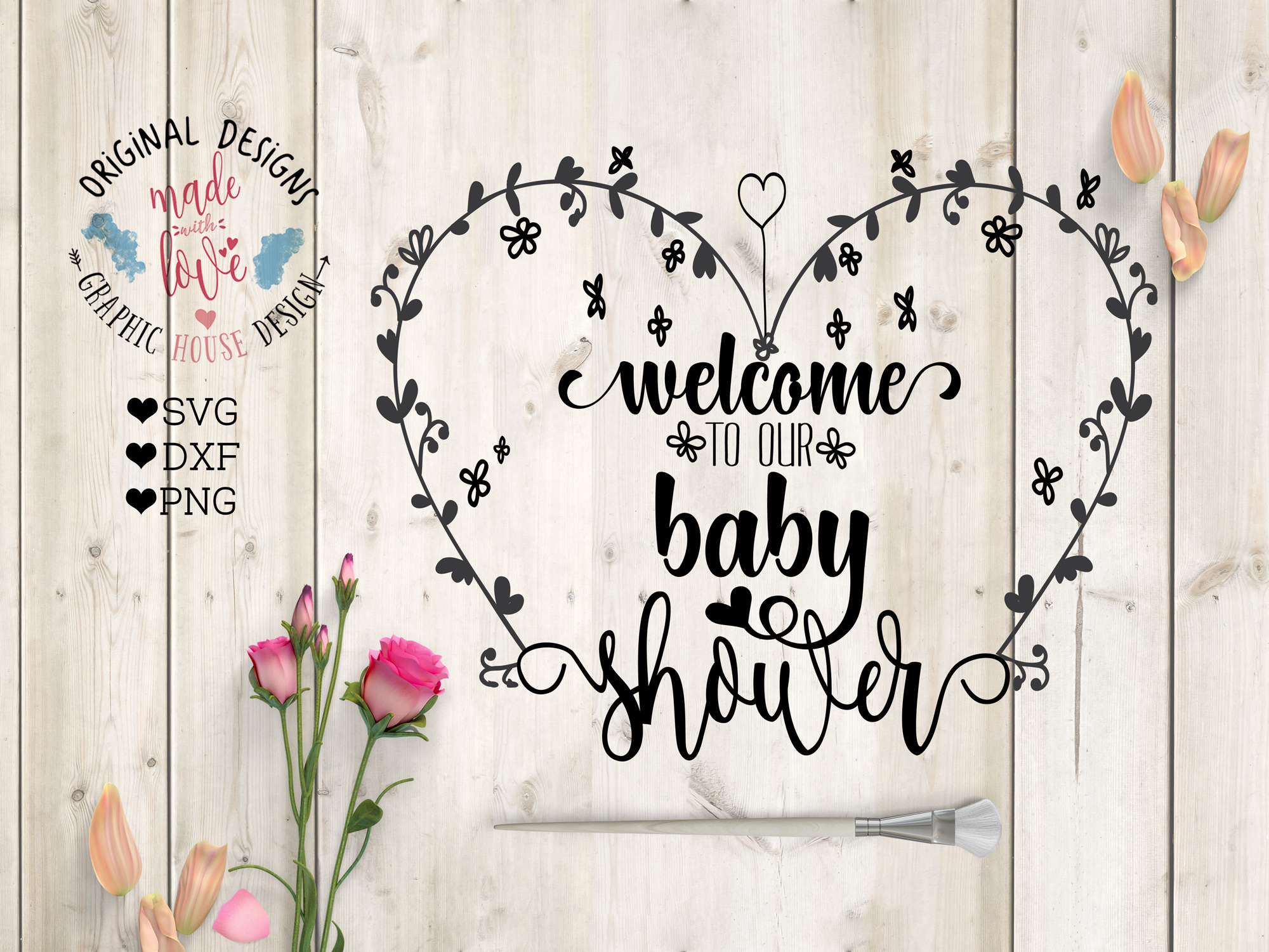 Download Welcome To Our Baby Shower Pre Designed Illustrator Graphics Creative Market