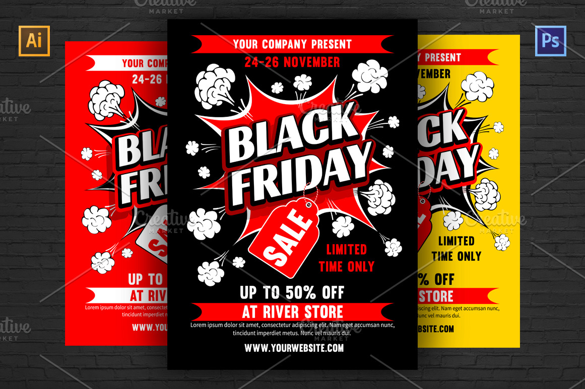 Black Friday Sale Poster Creative Illustrator Templates Creative Market