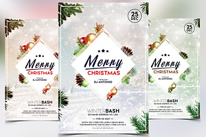 Christmas &amp; New Year Party | Creative Photoshop Templates ~ Creative Market