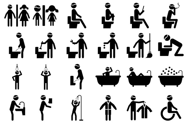 Pictogram Toilet Activity Icon | Pre-Designed Illustrator Graphics ...