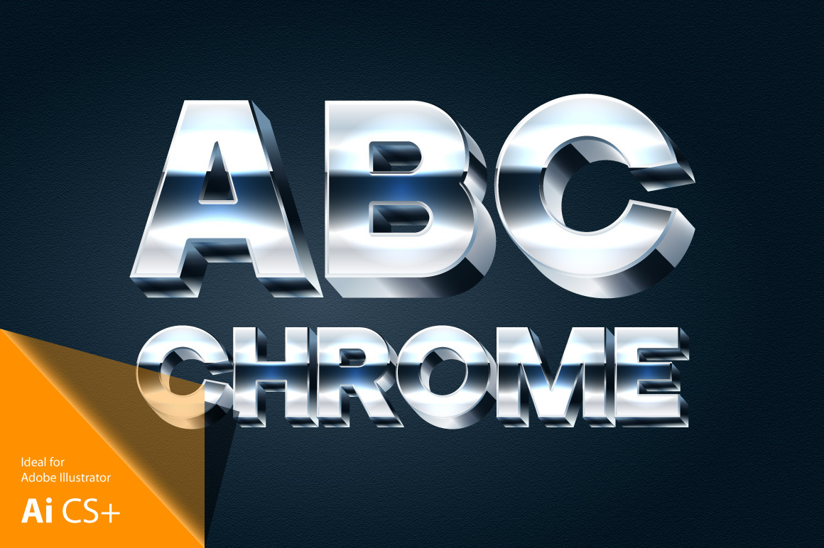 Silver chrome and aluminum 3D font | Pre-Designed Photoshop Graphics