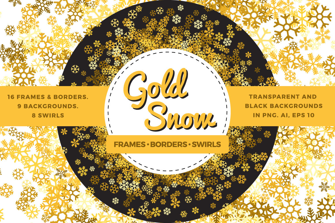 Download Gold Snow Bundle Pre Designed Illustrator Graphics Creative Market