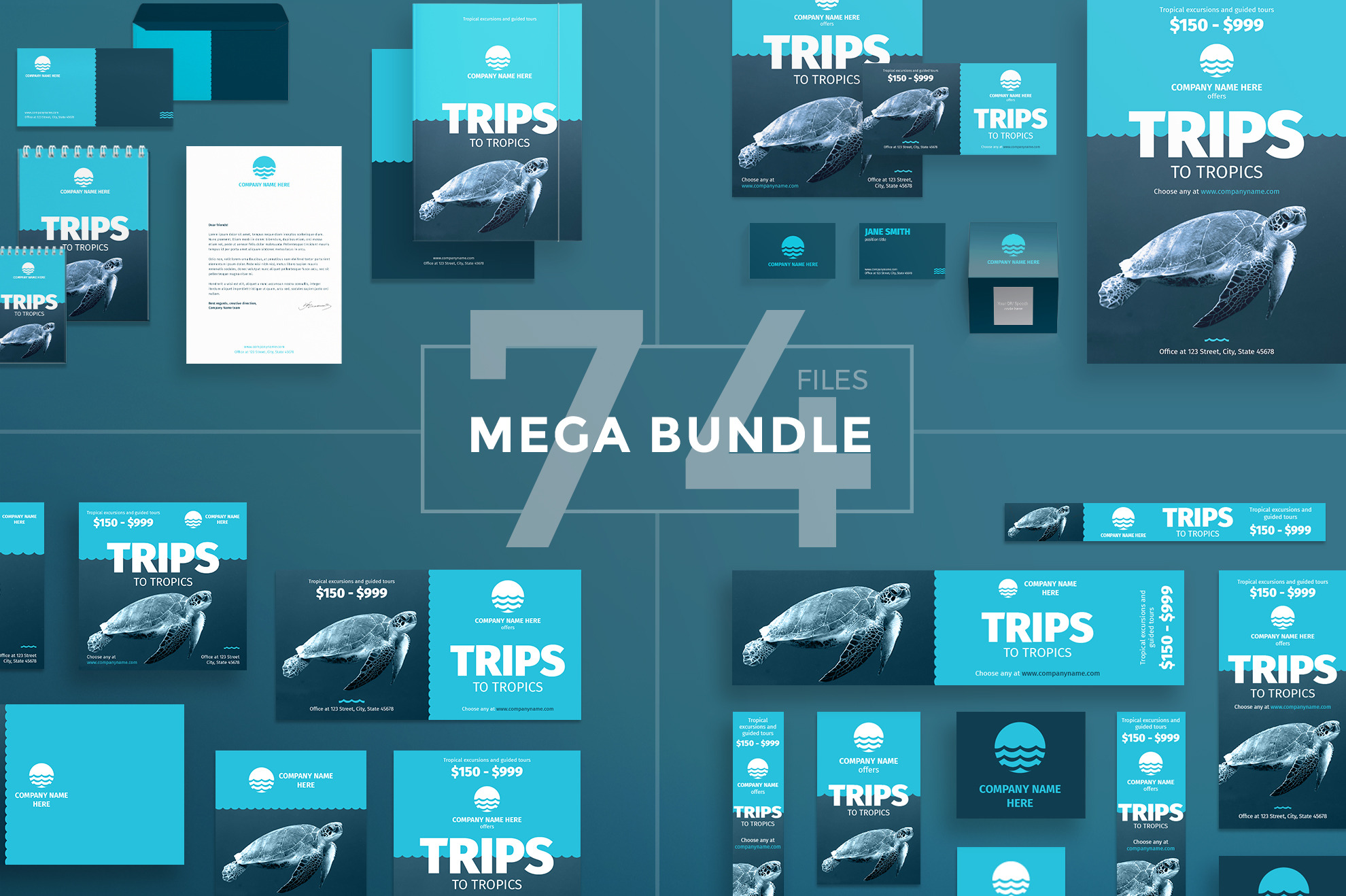 Download Mega Bundle | Travel | Creative Templates ~ Creative Market