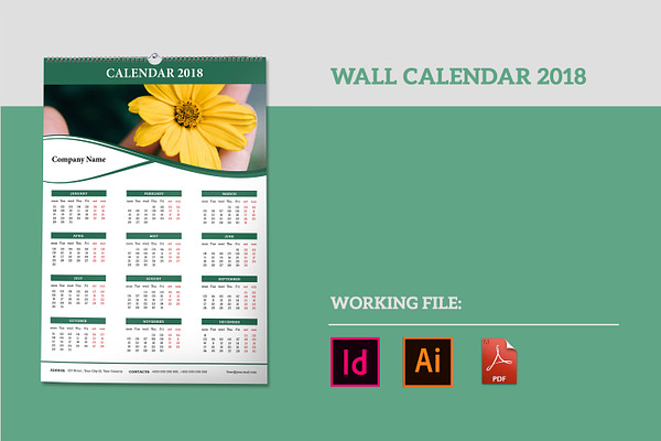 Wall Calendar 18 Creative Illustrator Templates Creative Market