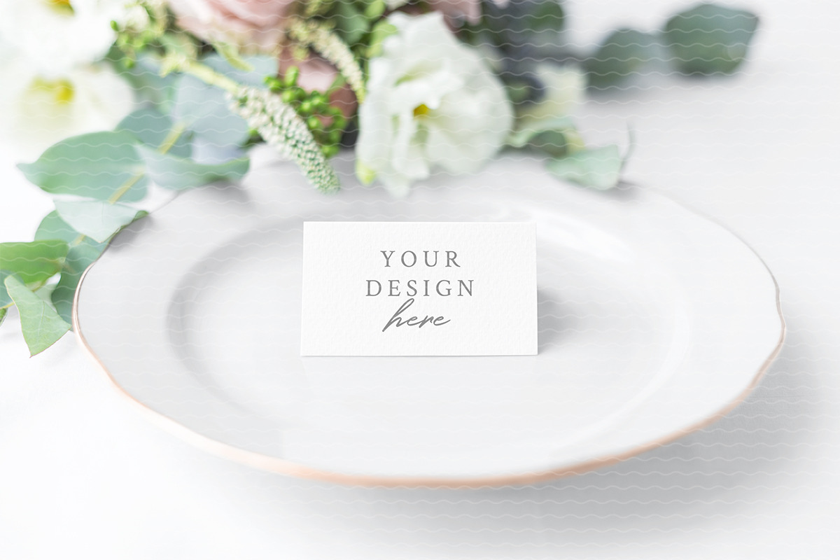 Download Wedding Place Card Mockup Creative Photoshop Templates Creative Market