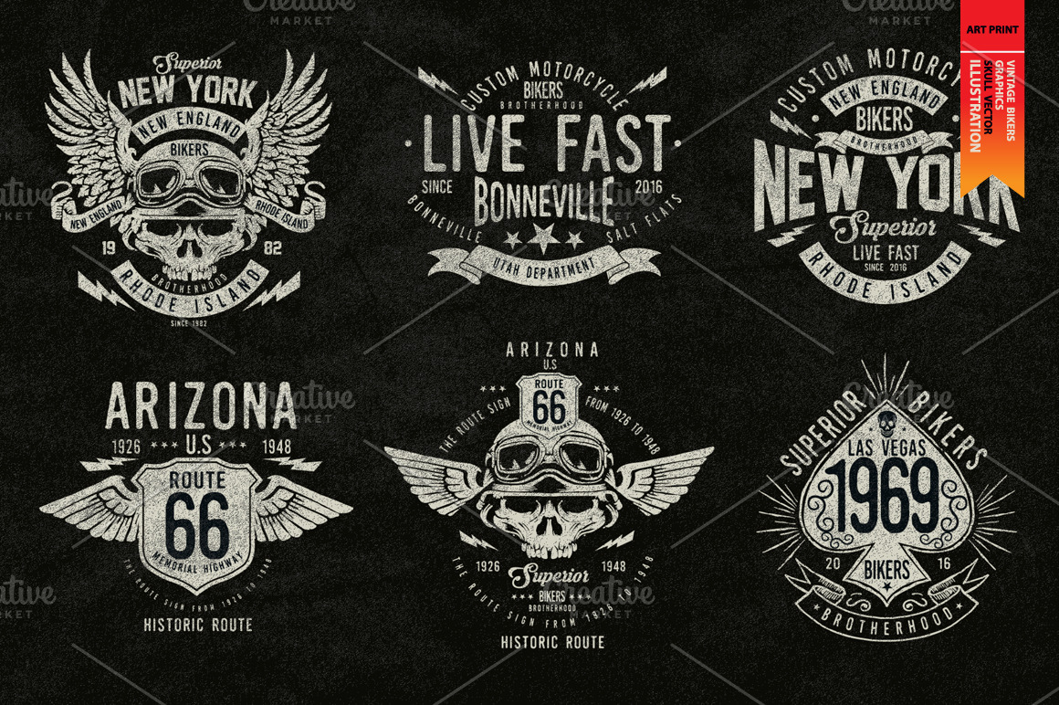 BIKERS BROTHERHOOD | Pre-Designed Illustrator Graphics ~ Creative Market