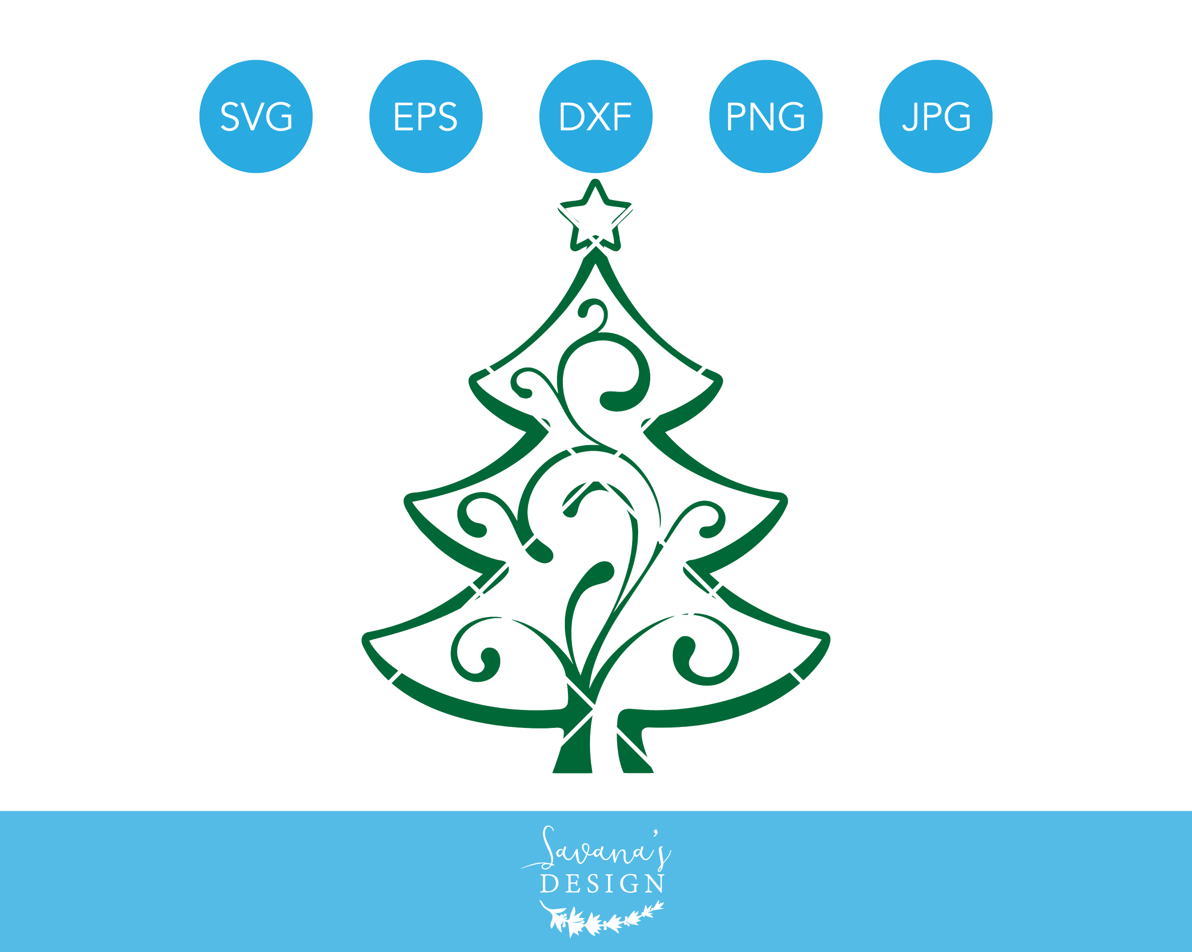 Christmas Tree SVG EPS DXF Clipart | Illustrations ~ Creative Market