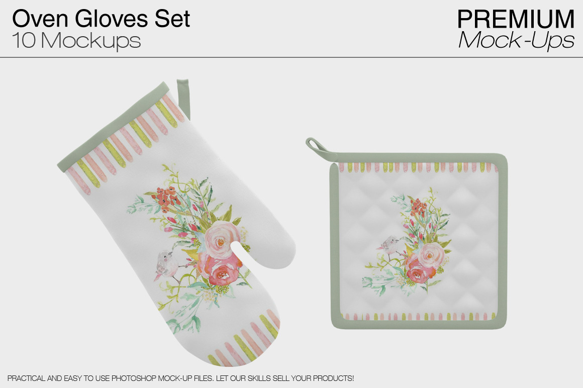 Download Oven Mitt And Potholder Creative Photoshop Templates Creative Market