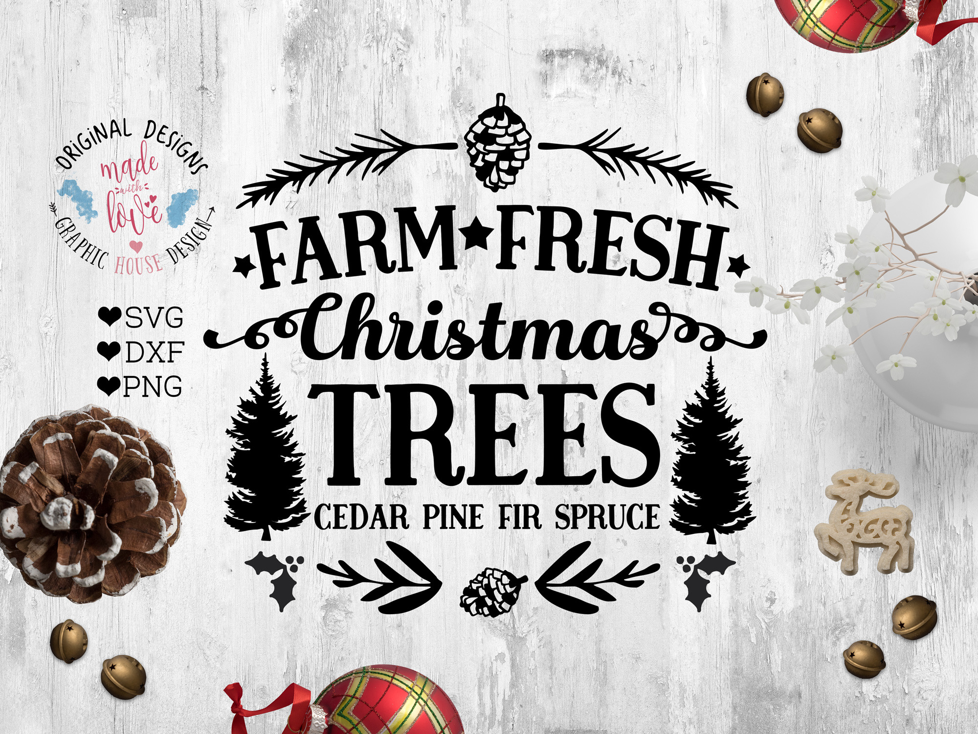 Download Farm Fresh Christmas Trees Pre Designed Illustrator Graphics Creative Market