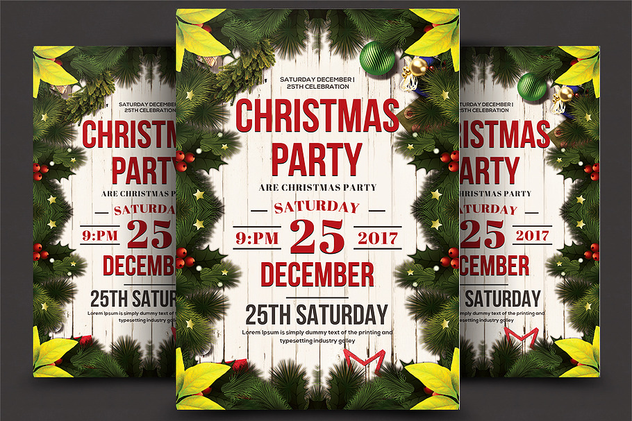 Christmas Party Flyer & Invitation | Creative Photoshop Templates ...