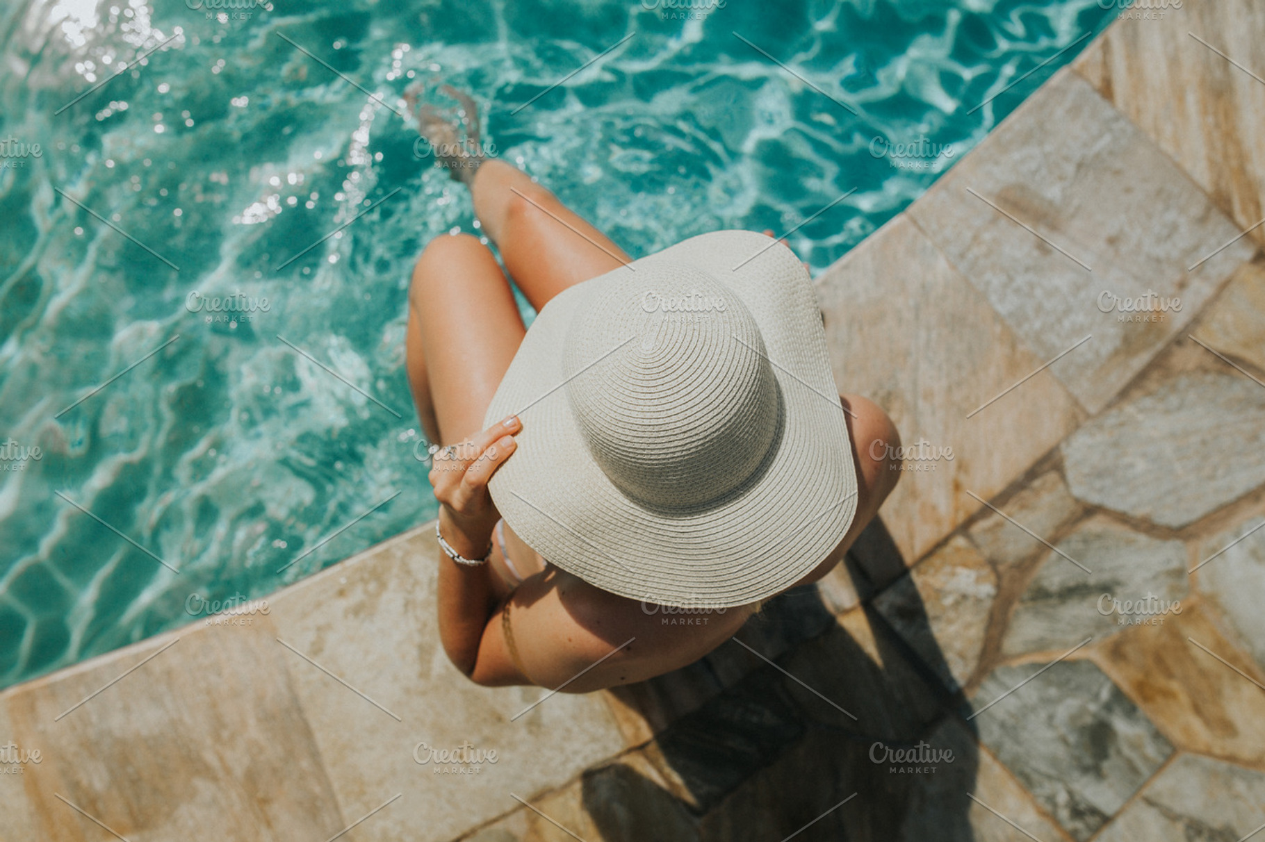 Sun Tanning by the Pool HighQuality Holiday Stock Photos Creative