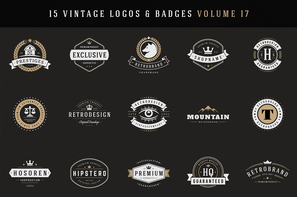 15 Retro Vintage Logotypes or Badges | Branding & Logo Templates ...