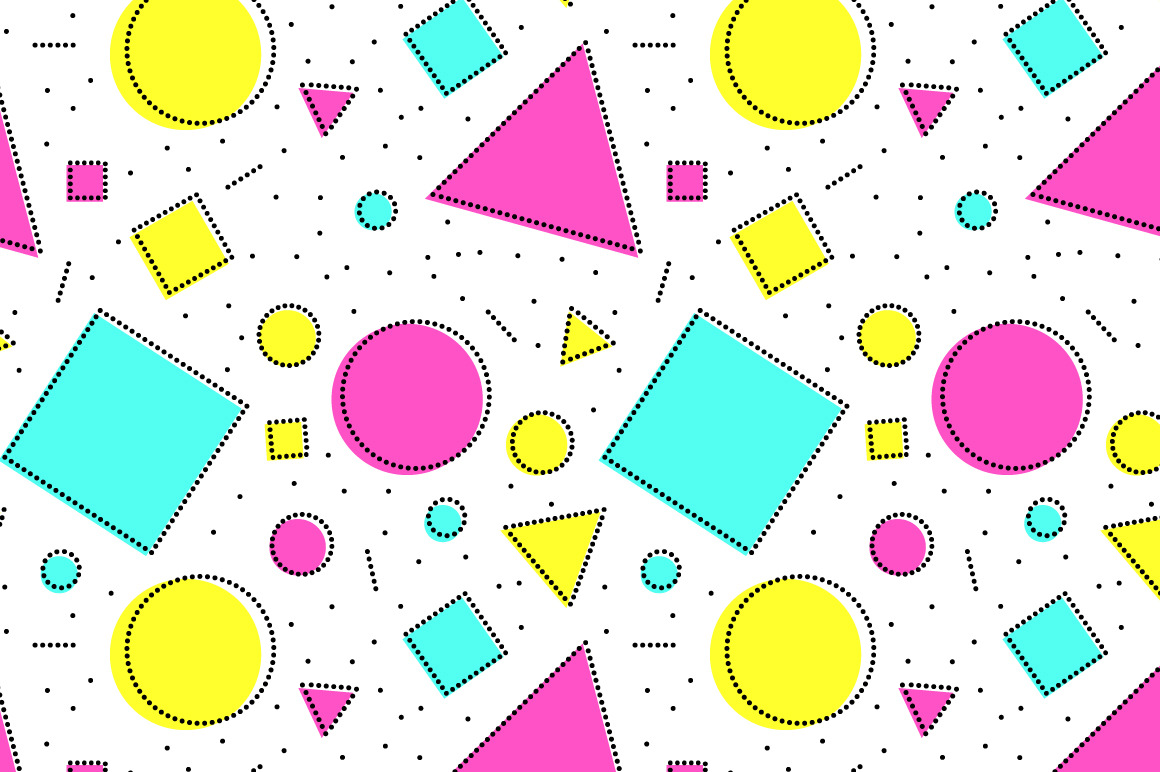 Colorful shapes geo seamless pattern | Graphic Patterns ~ Creative Market