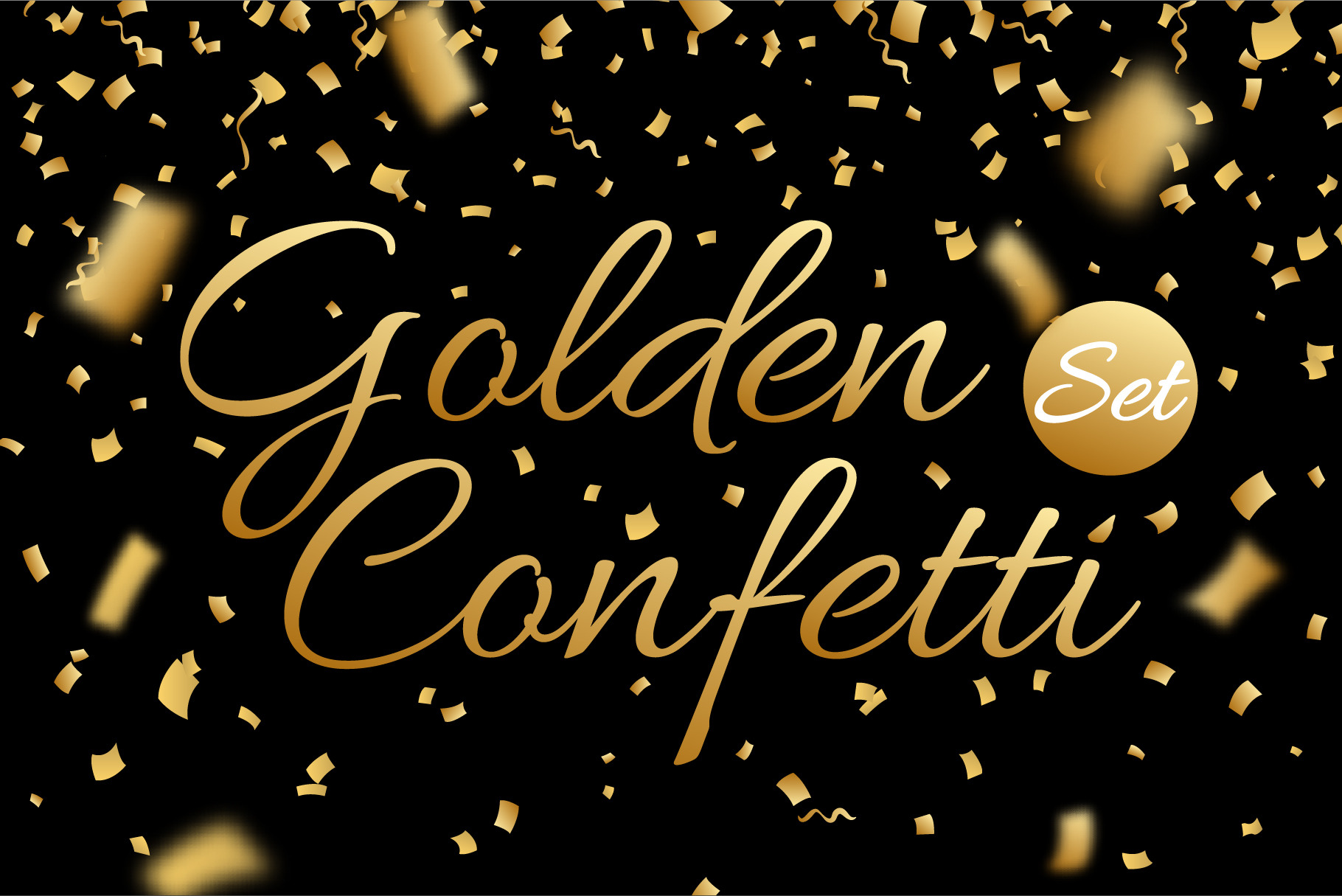 Confetti, glitters. Vector+JPG+PNG. | Pre-Designed Illustrator Graphics