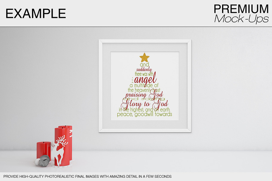 Christmas Wall and Frames Mockup Set | Creative Photoshop Templates ...