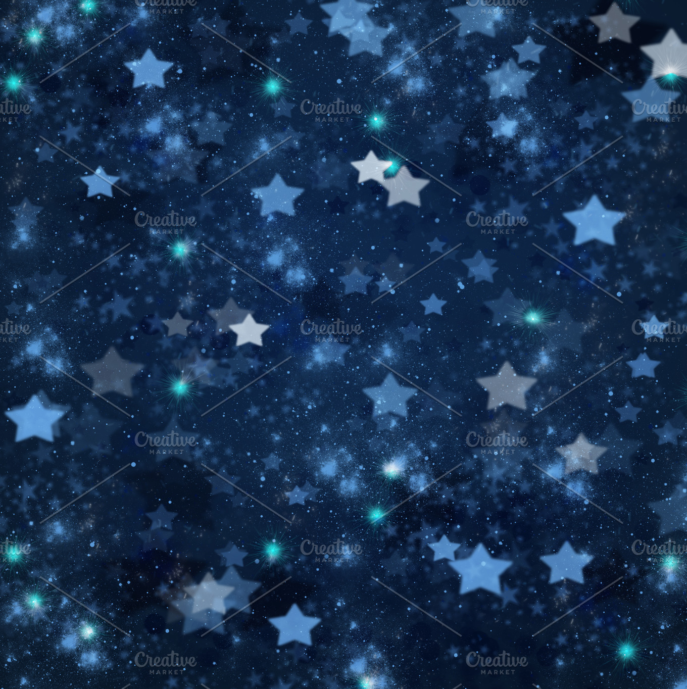 christmas stars on blue background | Abstract Stock Photos ~ Creative ...