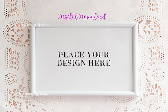 Download White Horizontal Frame Mockup 11x17 Creative Photoshop Templates Creative Market