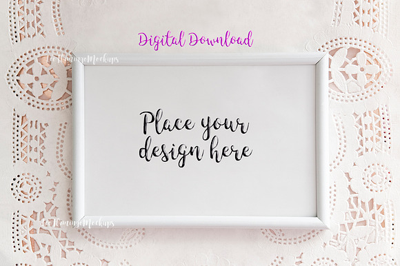 Download White Horizontal Frame Mockup 11x17 Creative Photoshop Templates Creative Market