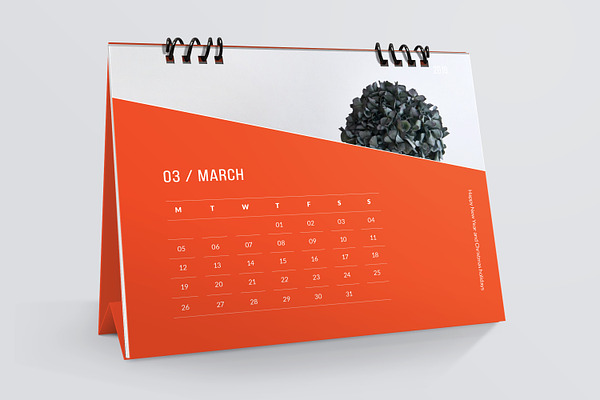 Desk Calendar 2018 | Creative Stationery Templates ~ Creative Market