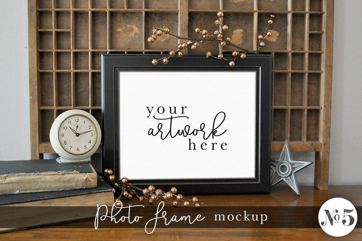 Download Vintage Frame Mockup 5 Creative Photoshop Templates Creative Market PSD Mockup Templates