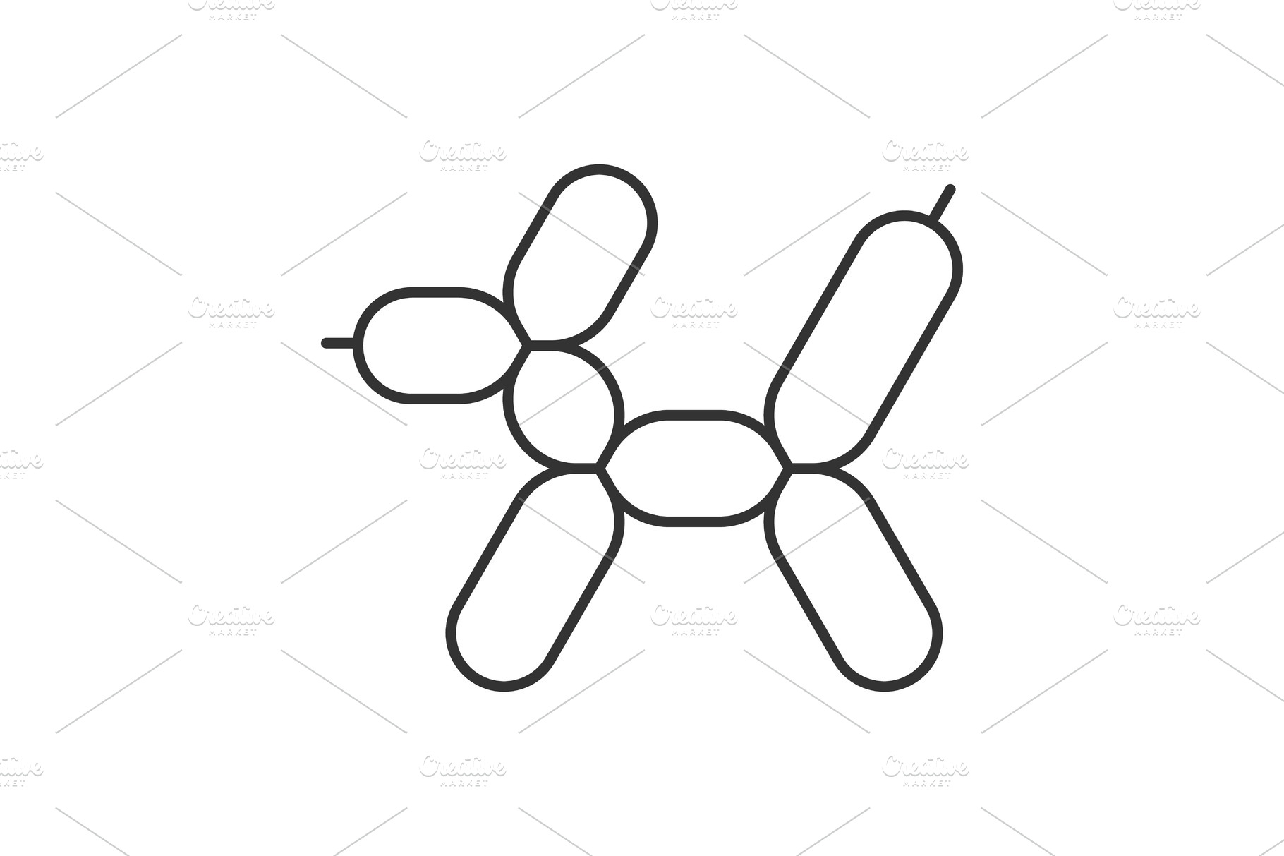 Balloon dog linear icon | Pre-Designed Illustrator Graphics ~ Creative ...