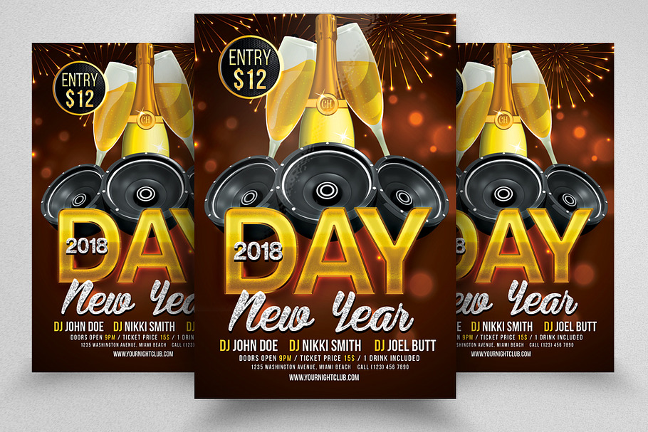 10 Happy New Year Flyer Bundle | Creative Flyer Templates ~ Creative Market