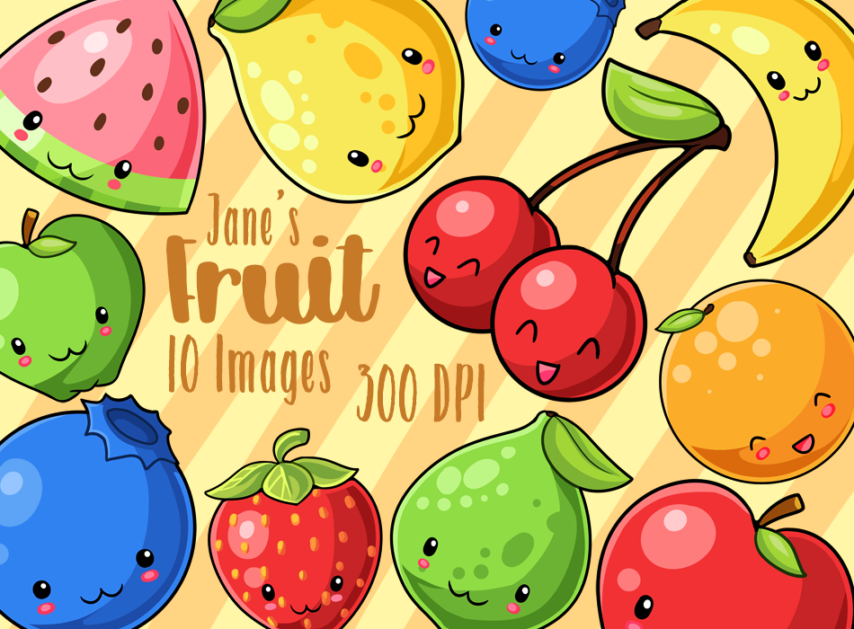 kawaii fruit clipart images