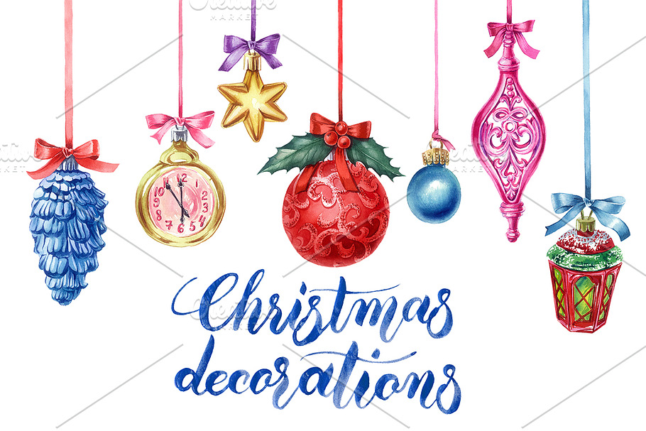 Christmas decorations. | Pre-Designed Photoshop Graphics ~ Creative Market