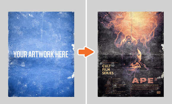 Download Distressed Poster Mockup Templates Creative Photoshop Templates Creative Market PSD Mockup Templates