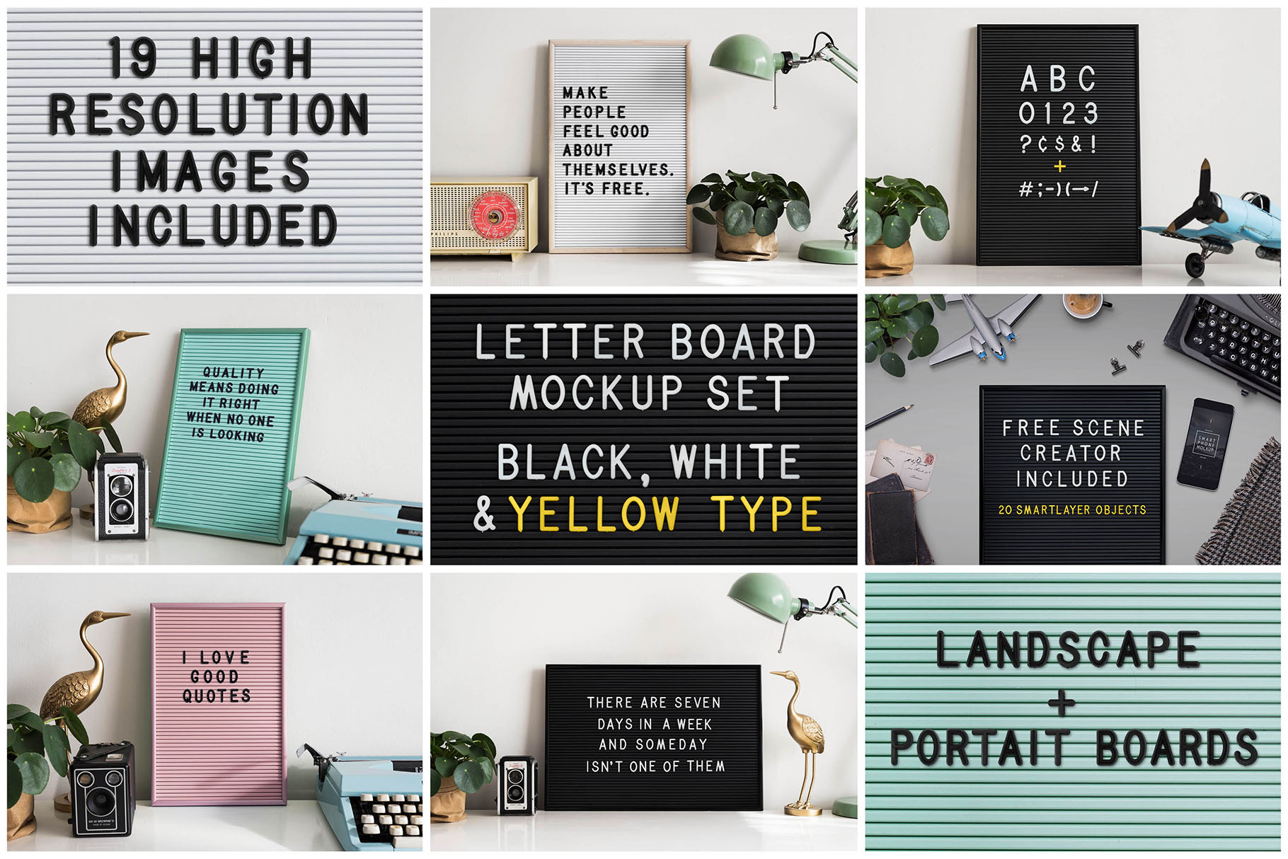 Download Letter Board Mockup Set Creative Photoshop Templates Creative Market