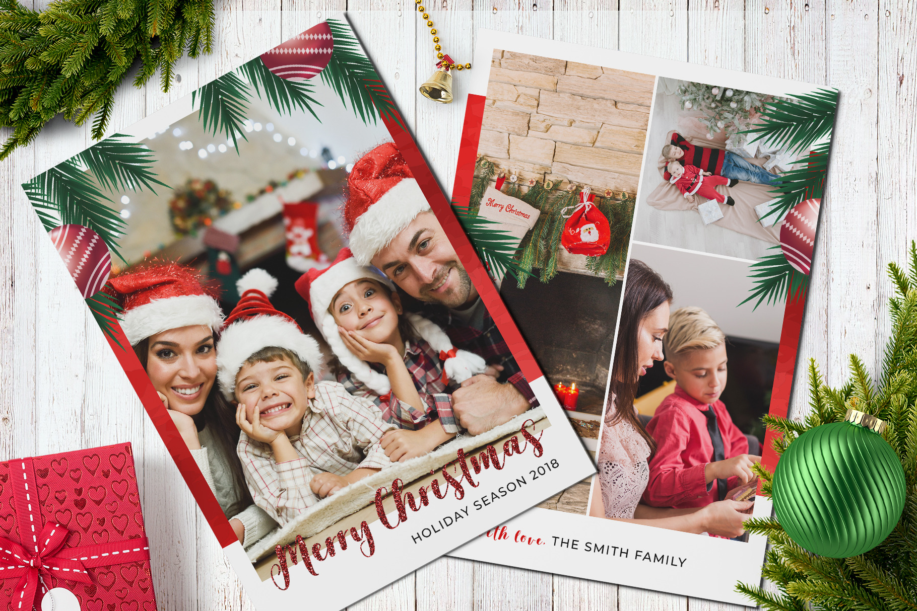 Christmas Postcard Template 5x7 V8 | Photoshop Templates ~ Creative Market