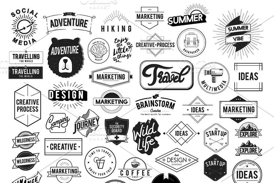 Illustration of badges collection | Pre-Designed Illustrator Graphics