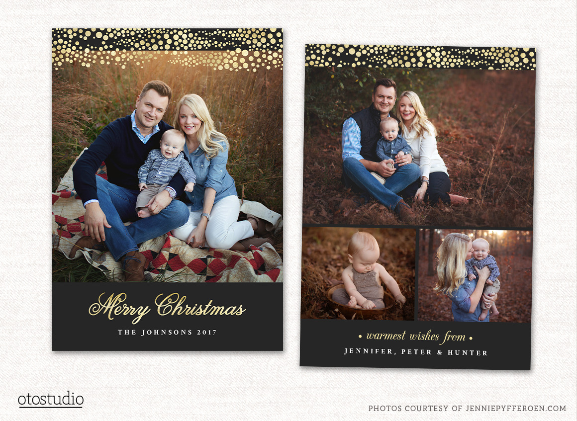 Christmas Card Template Merry CC146 | Card Templates ~ Creative Market