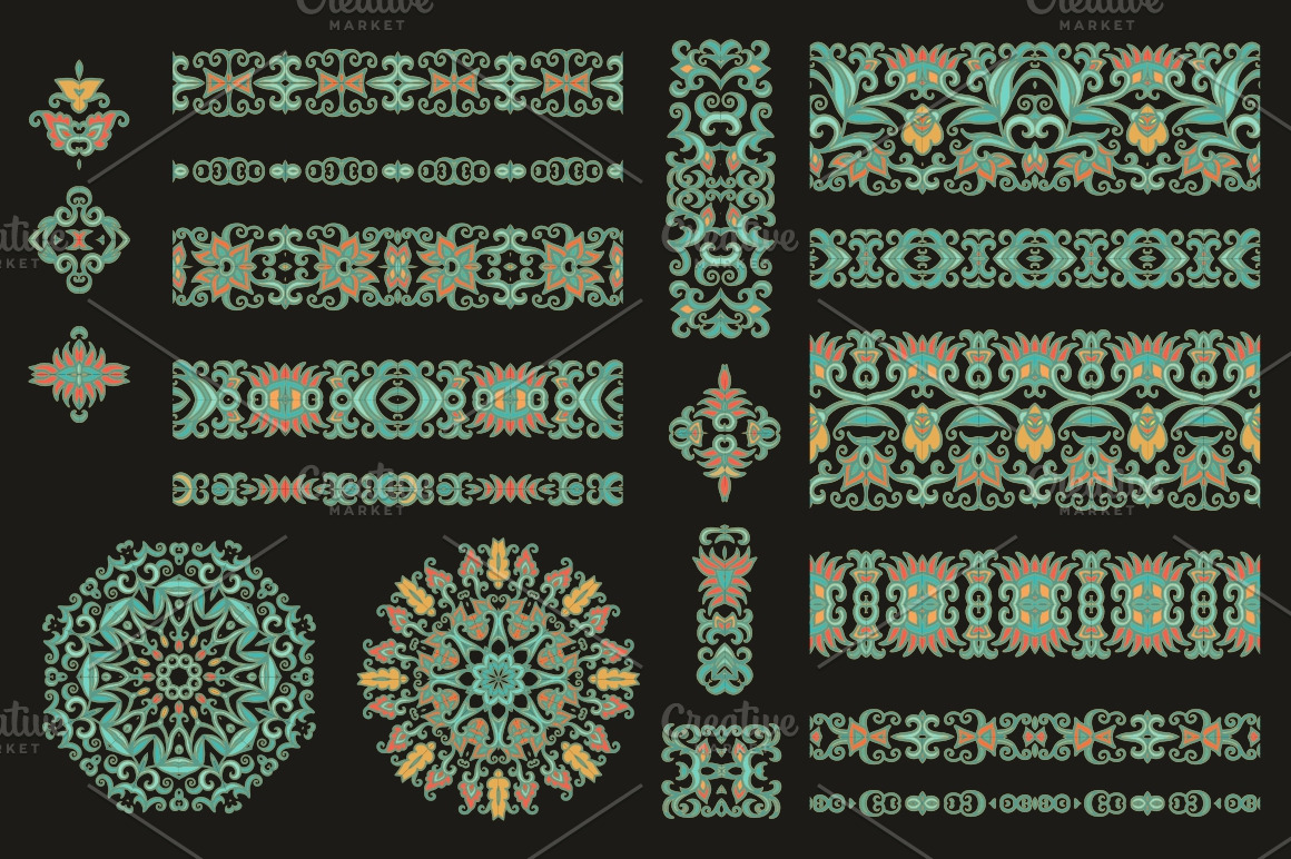 Seamless ribbons,decorative elements | Creative Market