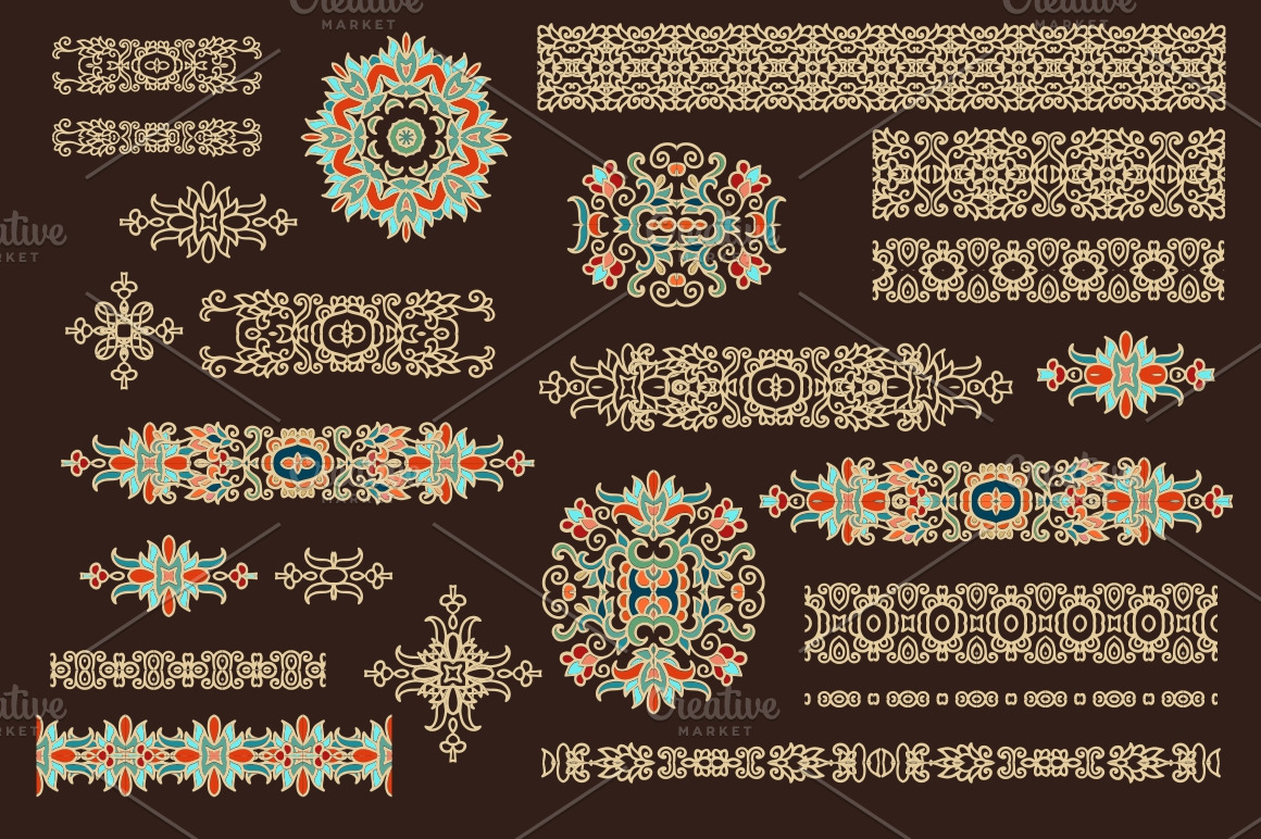 Set of decorative elements | Creative Market