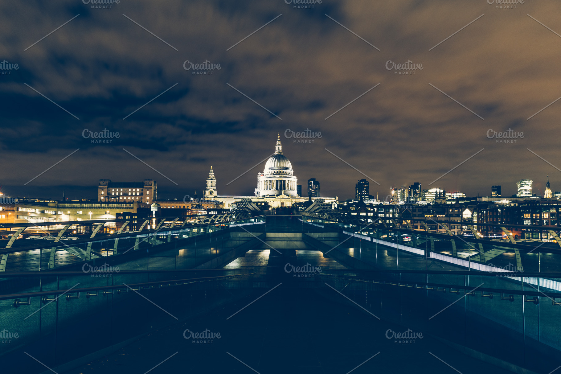 London Skyline At Night High Quality Stock Photos Creative Market