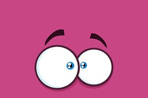 Nervous Cartoon Funny Face | Pre-Designed Illustrator Graphics