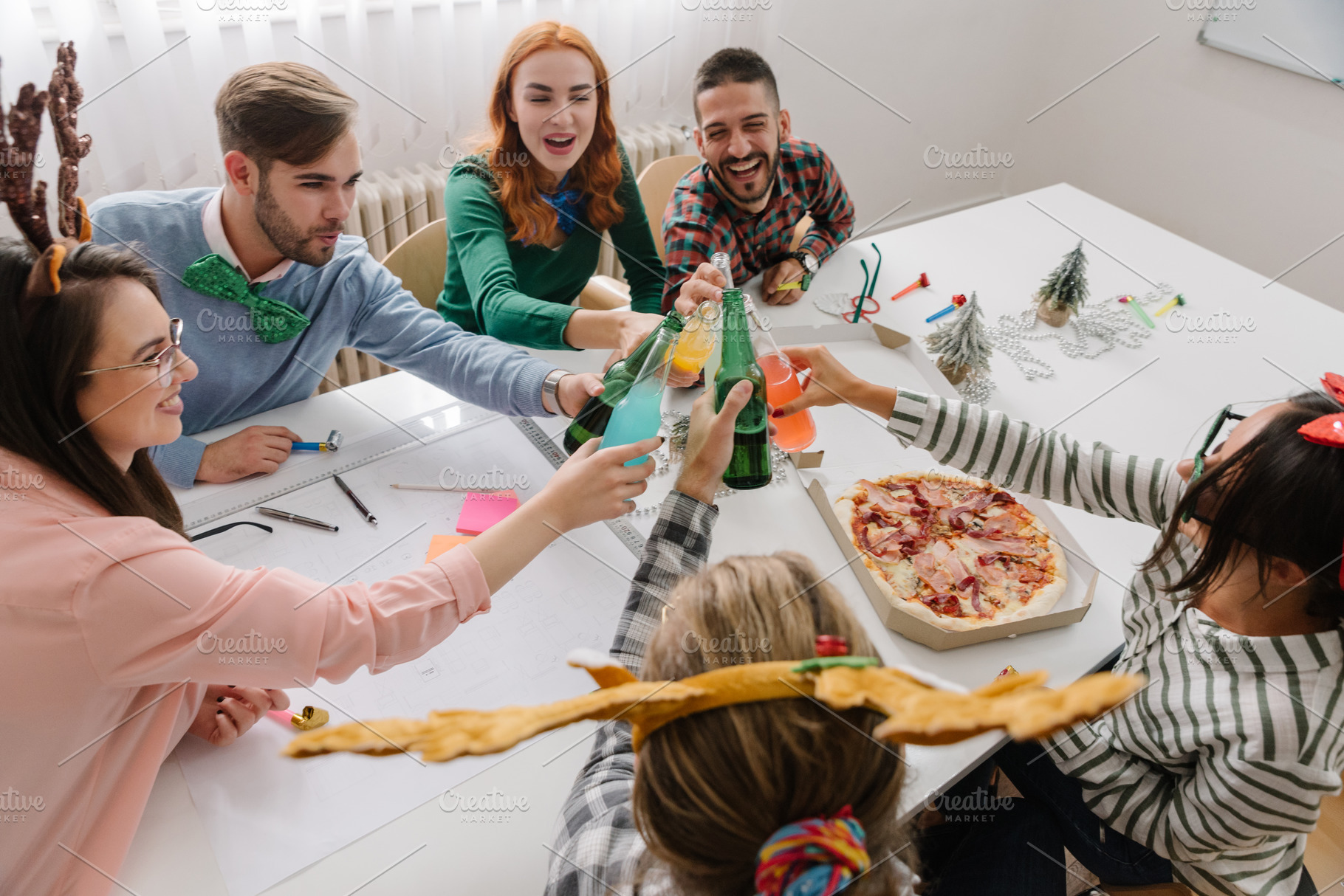 team-building-christmas-party-toast-high-quality-holiday-stock-photos