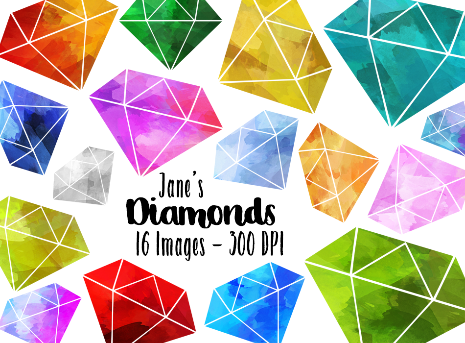 Watercolor Diamonds Clipart | Illustrations ~ Creative Market