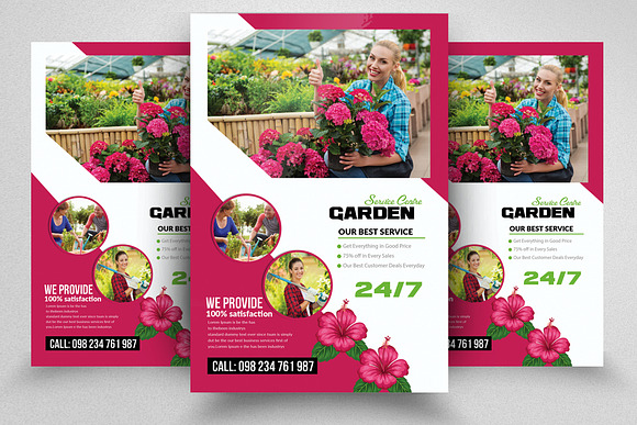 Гарден сервис. Листовки садоводства. Landscaping Flyer.