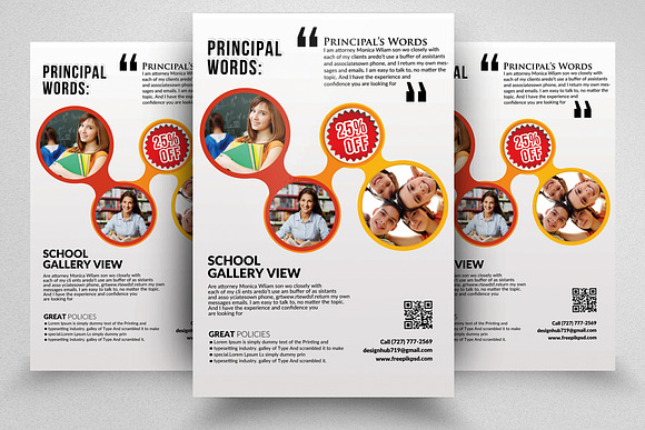 Kindergarten Flyer Templates Creative Photoshop Templates Creative Market