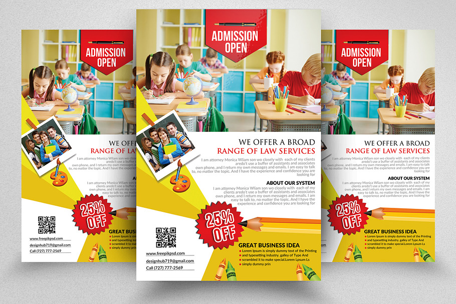 Kindergarten Flyer Templates Creative Photoshop Templates Creative Market